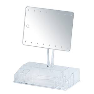 LED staande spiegel Farnese kunststof/glas - wit