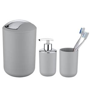 Accessoires salle de bain Brasil (3 él.) Matière plastique - Gris