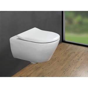 Siège de WC Exclusive Nr. 5 Duroplast / Acier inoxydable - Blanc / Argent