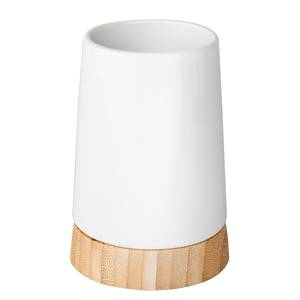 Bad-Accessoire-Set Bamboo (3-teilig) Keramik - Weiß / Braun