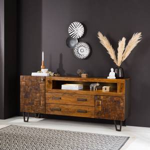 Sideboard Bazac Inkl. Beleuchtung - Akazie massiv - Akazie / Dunkelgrau