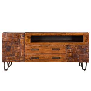 Sideboard Bazac Inkl. Beleuchtung - Akazie massiv - Akazie / Dunkelgrau