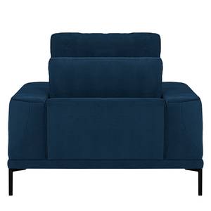 XXL-fauteuil Grossa fluweel - Velours Vaia: Donkerblauw