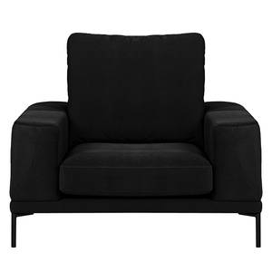 XXL-fauteuil Grossa fluweel - Velours Vaia: Zwart