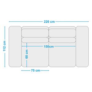 Bank Gurat (2,5-zits) geweven stof - Geweven stof Sada: Beige