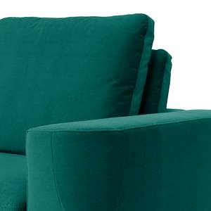 Hoekbank Grossa fluweel - Velours Vaia: Antiek groen - Longchair vooraanzicht links