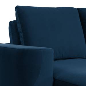 Hoekbank Grossa fluweel - Velours Vaia: Donkerblauw - Longchair vooraanzicht links