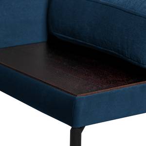 Hoekbank Grossa fluweel - Velours Vaia: Donkerblauw - Longchair vooraanzicht links