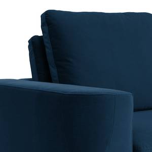 Hoekbank Grossa fluweel - Velours Vaia: Donkerblauw - Longchair vooraanzicht rechts