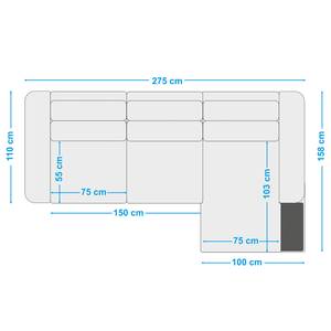 Ecksofa Grossa Samt Vaia: Dunkelblau - Longchair davorstehend rechts