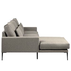 Ecksofa Garlin Webstoff - Webstoff Sogol: Grau - Longchair davorstehend links