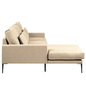 Ecksofa Garlin Webstoff - Webstoff Sogol: Beige - Longchair davorstehend links