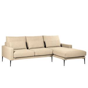 Ecksofa Garlin Webstoff - Webstoff Sogol: Beige - Longchair davorstehend rechts