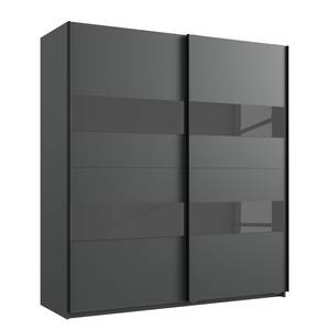 Zweefdeurkast Altona I Grafiet/Glas zwart - Breedte: 180 cm
