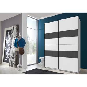 Armoire à portes coulissantes Altona I Blanc alpin / Verre gris - Largeur : 135 cm