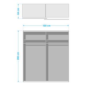 Armoire à portes coulissantes Baden Blanc - Largeur : 179 cm