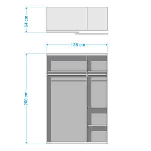 Armoire à portes coulissantes Altona I Gris clair / Graphite - Largeur : 135 cm