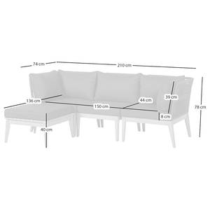 Set di 4 mobili FIFO Variante A Tessuto / Acacia massello - Antracite / Grigio