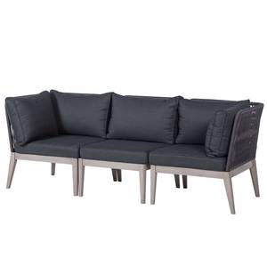 Ensemble lounge FIFO A - 3 éléments Tissu / Acacia massif - Anthracite / Gris