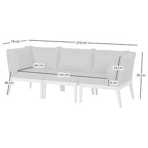 Set di 3 mobili FIFO Variante A Tessuto / Acacia massello - Antracite / Grigio