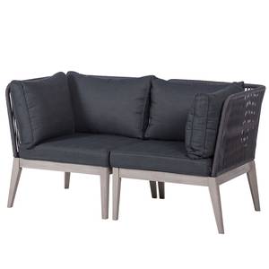 Ensemble lounge FIFO - 2 éléments Tissu / Acacia massif - Anthracite / Gris