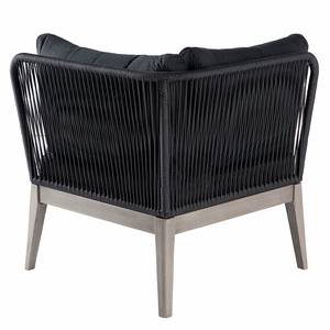 Ensemble lounge FIFO - 2 éléments Tissu / Acacia massif - Anthracite / Gris