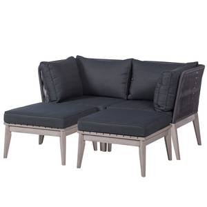 Ensemble lounge FIFO B - 4 éléments Tissu / Acacia massif - Anthracite / Gris