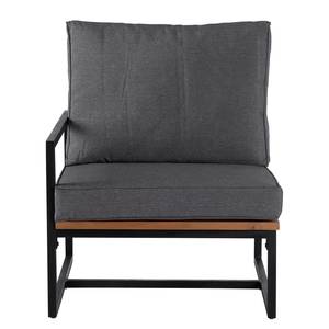 Loungegroep LeRoy II (5-delig) polyester/massief acaciahout - grijs/acaciahout