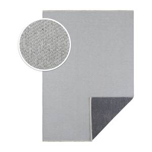 Tapis Duo Coton / Chenille de polyester - Gris clair / Anthracite - 80 x 150 cm