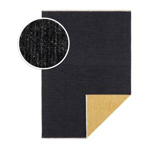 Teppich Duo Baumwolle / Polyester Chenille - Schwarz / Gold - 160 x 230 cm