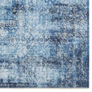 Vloerkleed Tabriz Bela katoen/polyester-chenille - jeansblauw - 120 x 170 cm