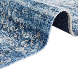 Vloerkleed Tabriz Bela katoen/polyester-chenille - jeansblauw - 120 x 170 cm
