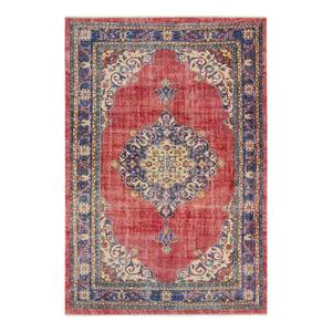 Teppich Tabriz Ladiz Baumwolle / Polyester Chenille - Rot / Indigo - 120 x 170 cm