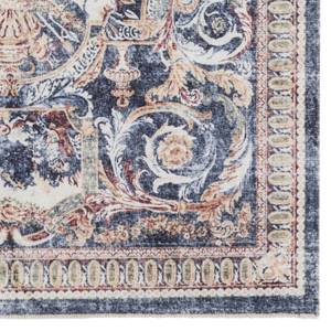 Vloerkleed Baroque Imperior katoen/polyester-chenille - blauw/beige - 200 x 290 cm