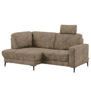 Ecksofa City Microfaser - Microfaser Pola: Antikbraun - Longchair davorstehend links