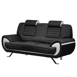 Sofa Montbolo (2-Sitzer) Kunstleder - Kunstleder Carli: Schwarz / Weiß