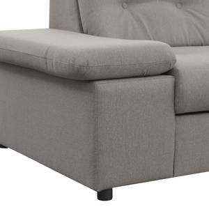 Ecksofa Huriel Strukturstoff - Strukturstoff Huda: Grau - Longchair davorstehend rechts