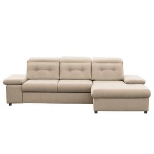 Ecksofa Huriel Strukturstoff - Strukturstoff Huda: Beige - Longchair davorstehend rechts