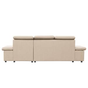 Ecksofa Huriel Strukturstoff - Strukturstoff Huda: Beige - Longchair davorstehend rechts