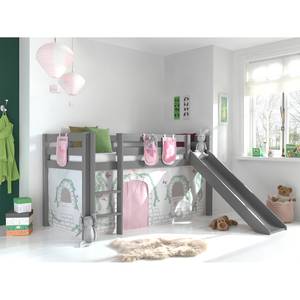 Spielbett Pino Birdy Kiefer massiv - Mit Taschen - Mit Leiter - Mit Rutsche