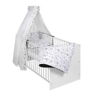 Parure de lit Origami (4 éléments) Blanc / Noir