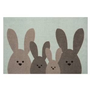 Deurmat Bunny Family polyamide - Groen/bruin