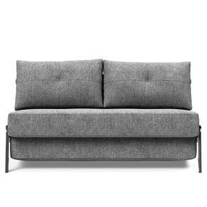 Schlafsofa Cubed Webstoff - Stoff Twist: Granite - Breite: 148 cm - Chrom glänzend