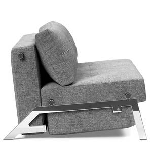 Schlafsofa Cubed Webstoff - Stoff Twist: Granite - Breite: 148 cm - Chrom glänzend