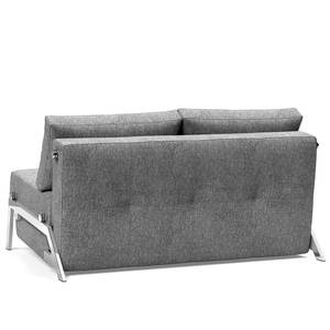 Schlafsofa Cubed Webstoff - Stoff Twist: Granite - Breite: 148 cm - Chrom glänzend