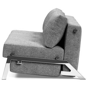Canapé convertible Cubed Tissu - Tissu Twist : Granite - Largeur : 168 cm - Chrome brillant