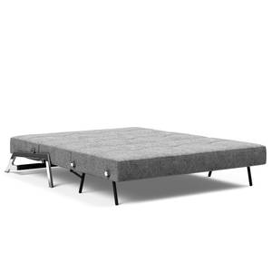 Slaapbank Cubed geweven stof - Stof Twist: Granite - Breedte: 168 cm - Chroomkleurig glanzend