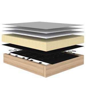 Canapé convertible Cubed Tissu - Tissu Twist : Granite - Largeur : 168 cm - Chêne clair
