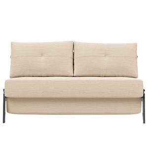 Schlafsofa Cubed Nylon - Stoff Linen: 612 Sand Grey - Breite: 148 cm - Chrom glänzend