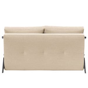 Schlafsofa Cubed Nylon - Stoff Linen: 612 Sand Grey - Breite: 148 cm - Chrom glänzend